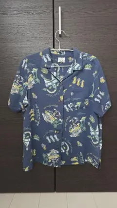 アロハ Aloha 半袖シャツ Mサイズ ネイビーのサムネイル