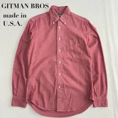 美品 90s USA製 GITMAN BROS 赤シャンブレーシャツ S