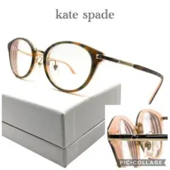KATE SPADE ブルーライトカットメガネ ラウンド ゴールド - メルカリ