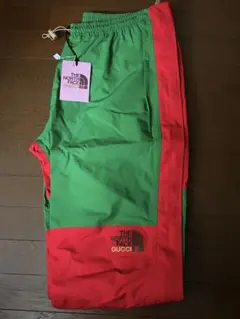 THE NORTH FACE x GUCCI トラックパンツ グリーン/レッド