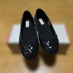 お値下げしました。HUNTER ブラック フラットシューズ UK6 お値下げしました。HUNTER ブラック フラットシューズ UK6 最終
