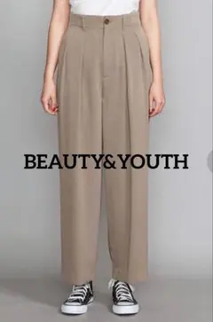 BEAUTY&YOUTH ピーススキン２タックワイドパンツ