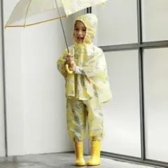 DADWAY Rain PAN-CHO ミモザ柄 90　パンチョ　レインコート