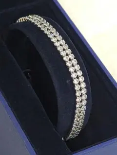 SWAROVSKI ブレスレット 2連 ハーフテニス クリスタル シルバーカラー
