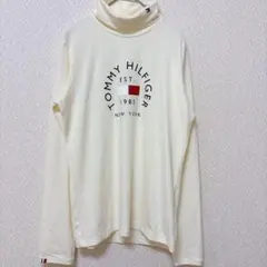 トミーヒルフィガー ロゴ タートルネック 長袖 M 白 アクリル お出かけのサムネイル