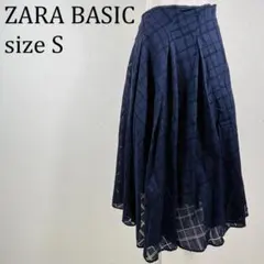 美品 ザラ ベーシック ZARA BASIC フレアスカート S【349】