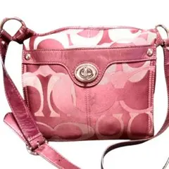 y2k レアカラー COACH シグネチャー ショルダーバッグ ピンク - メルカリ