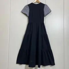 borders at balcony ネイビー ワンピース 36 膝下フォーマル - メルカリ