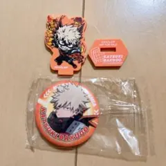 くら寿司　僕のヒーローアカデミア　ヒロアカ 爆豪勝己　缶バッジ＆ラバースタンド