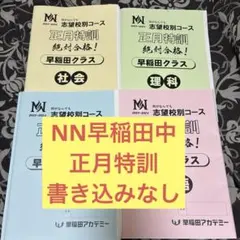 NN早実】正月特訓 2025年度 早稲アカ志望校別コース4教科 - メルカリ