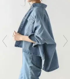 新品タグ付き⭐AMELY エメリー デニムワイドシャツ