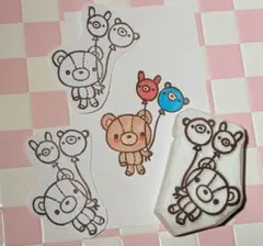 消しゴムはんこ スタンプ くまと風船 はんこ ほぼ日