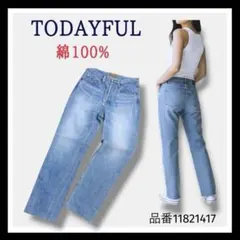 TODAYFUL トゥデイフル　カットオフ ハイウエスト デニム ジーンズ 23のサムネイル