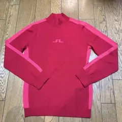 JLINDEBAERGレディース ハイネックニットセーター レッドS