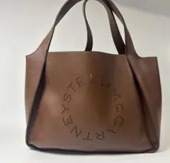 ステラマッカートニー サークルロゴ ラージ トートバッグ ブラウン
