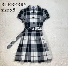 バーバリーロンドン フレアワンピース ノバチェック ベルト付き ホースロゴ
