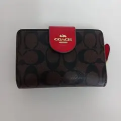 COACH 二つ折り財布 シグネチャー レッドのサムネイル