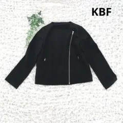 【美品】KBF 【One】 ノーカラーライダースジャケット ブラックのサムネイル