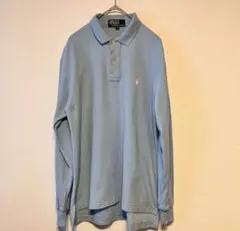ポロラルフローレン　長袖ポロシャツ　水色　サイズ170