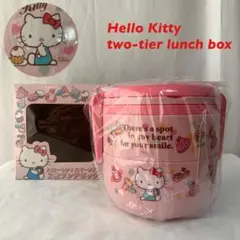 【未使用・箱付】ハローキティ スイーツ　お弁当箱　 2段ランチボックス ピンク