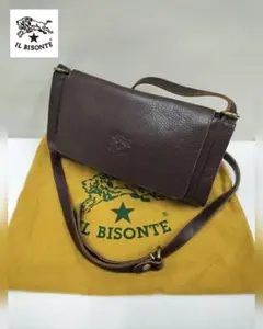 イルビゾンテ/オールレザーショルダーバッグ牛革/イタリア製/裏地スウェード/美品