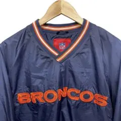 NFL ブロンコス チームロゴ 刺繍 プルオーバー ナイロン ジャケット