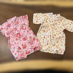 西松屋　ベビー甚平　80 双子　２枚セット　ピンク　黄色