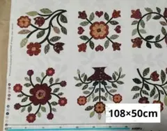 USAコットン　花柄　ボルチモアキルト風　108×60cm(1リピート)