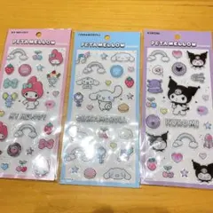 PETA ＭELLOWステッカーマイメロディ シナモロール クロミ