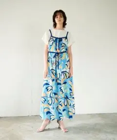 24SS♡グレースコンチネンタル キカバードプリントワンピース 36 総柄 24SS♡グレースコンチネンタル キカバードプリントワンピース 36 総柄