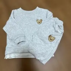 クマ刺繍 トレーナー パンツ セットアップ