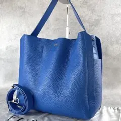 【未使用級✨】FURLA 2way トート ショルダーバッグ シボ革 A4可 青