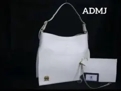 再値下▼極美品 A.D.M.J. レザー トートバッグ ワンショルダー ホワイトのサムネイル