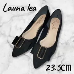【美品】ラウナレア バックルポインテッドトゥパンプス ブラック 黒　23.5㎝のサムネイル
