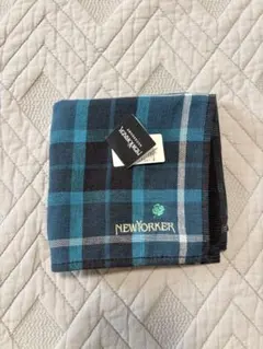【新品】NEWYORKER ハンカチ ブルー系 チェック柄のサムネイル