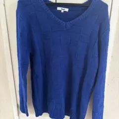 Avail 長袖 Vネック ニット ブルー Mサイズ