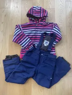 キッズ　スキーウェア　ミストラル　目立つ　上下セット　ピンク　ボーダー