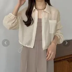 【新品】 callautia シアードロストショートシャツ M クリームのサムネイル