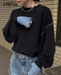 ネイビー ニット