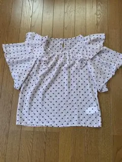☆美品☆アースミュージック＆エコロジー ドットシフォンブラウス