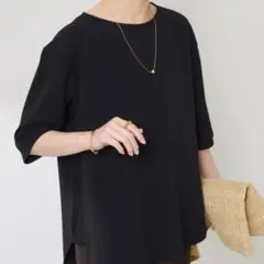 未使用✨WEB限定✨ガリャルダガランテ　ジョーゼット半袖Tシャツ　ブラック