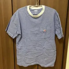 DANTON ロゴボーダーTシャツ ホワイト×ブルーのサムネイル