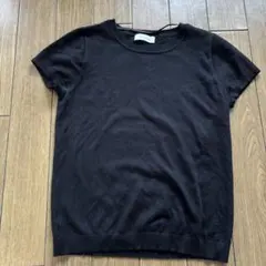 Calvin Klein黒シルク混ニット半袖Tシャツのサムネイル