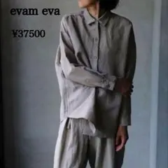 evam eva リネンワイドシャツ グレー 麻100% 日本製 - メルカリ