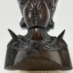 一点物 黒檀 女神像 バリ島 手彫り 木彫り 20cm アジアン雑貨置物エボニー