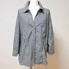 ストライプ 長袖シャツ ブラウス トップス 大きめ ゆったり