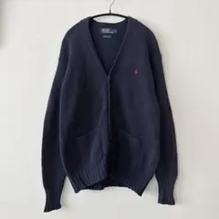 POLO Ralph Lauren ネイビー カーディガン コットン　Sサイズ