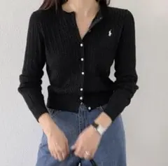 ポロラルフローレンPOLO RALPH LAURENケーブルカーディガンネイビー