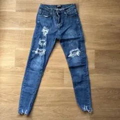 ANAP スキニーデニム M ダメージ加工