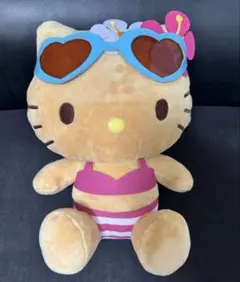 ハローキティ 水着　日焼け　ガングロ　サンリオ　ぬいぐるみ 新品 ハローキティ L ぬいぐるみ 日焼けギャルver 水着 ガングロ